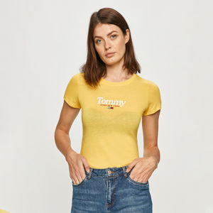 Tommy Jeans dámské žluté tričko Essential - S (ZGQ)